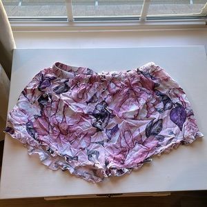 Pink floral pj shorts